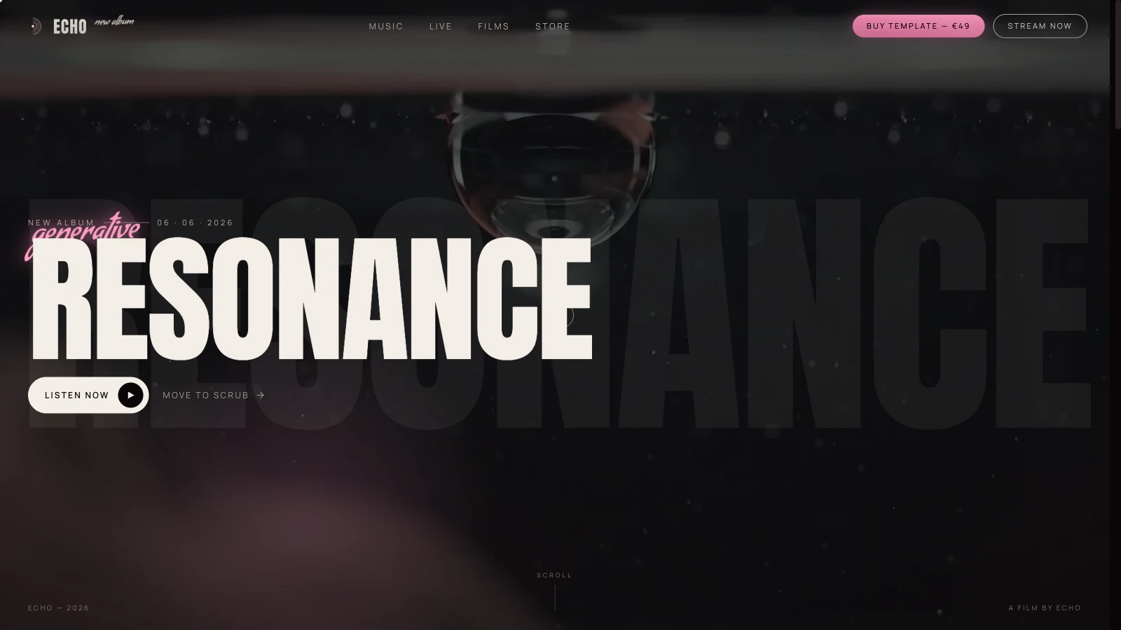 Echo — Musician site with playable album